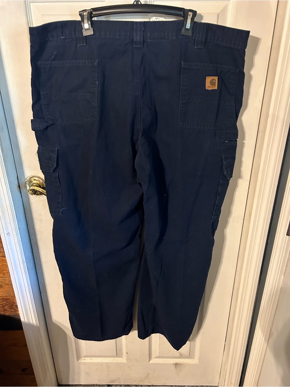 Carhartt Men’s Dark Navy Cargo Work Pants with Utility Pockets 46X32